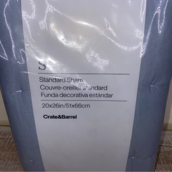 Brand New Olney Standard Sham for Crate&Barrel in Blue - Picture 2 of 3
